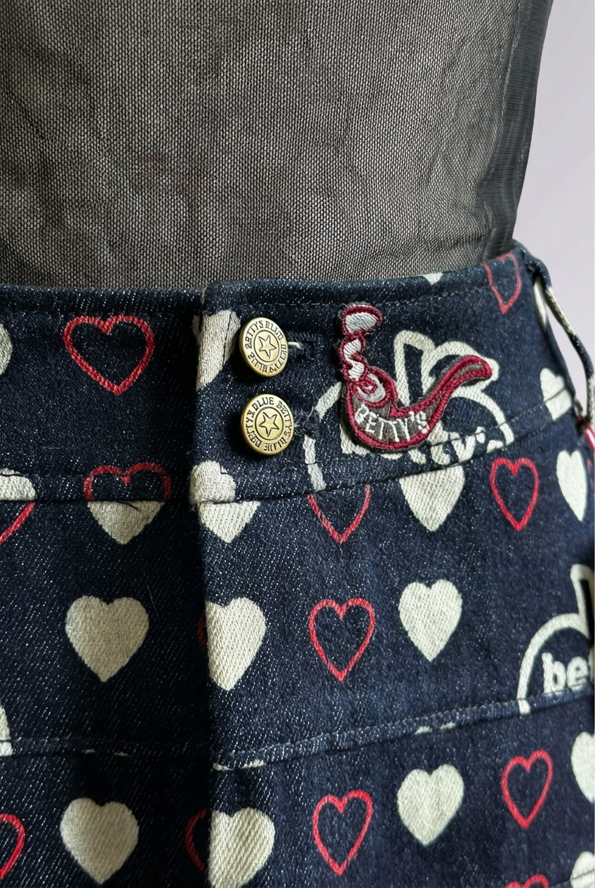 Betty’s Blue Heart Denim Mini Skirt | Japanese Vintage