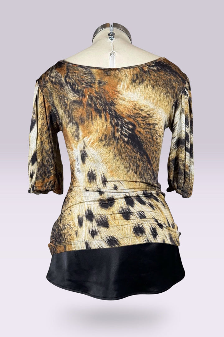 Just Cavalli Leopard Print Ruched Top | Italian Vintage