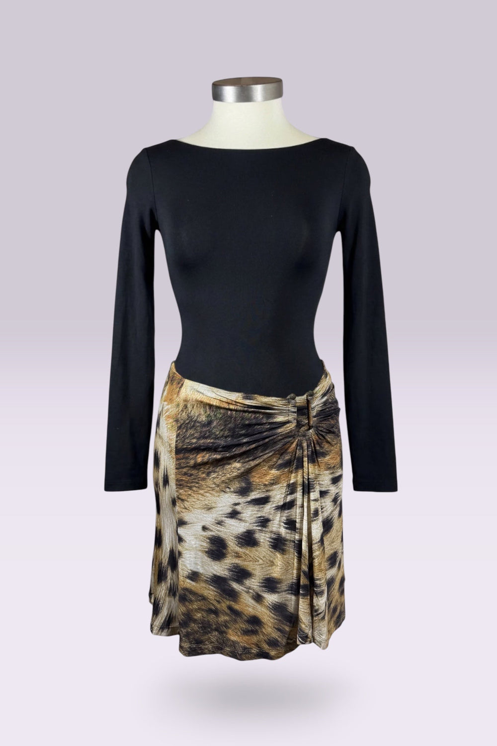 Just Cavalli Leopard Print Ruched Mini Skirt | Italian Vintage