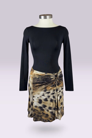 Just Cavalli Leopard Print Ruched Mini Skirt | Italian Vintage