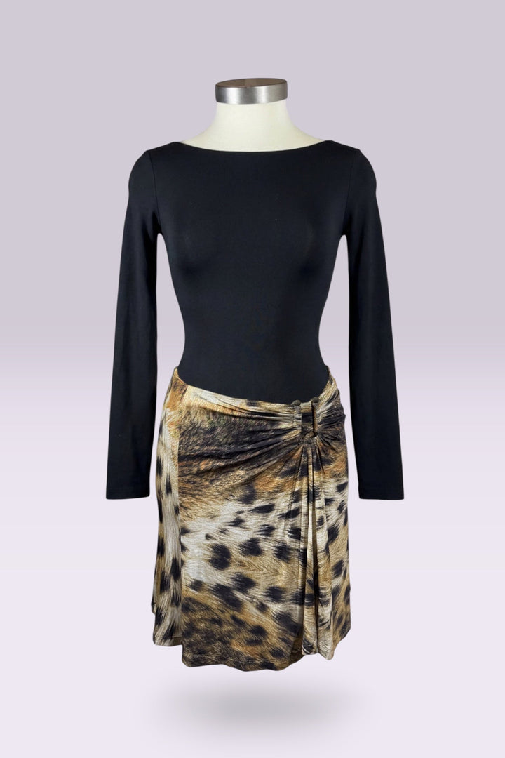 Just Cavalli Leopard Print Ruched Mini Skirt | Italian Vintage