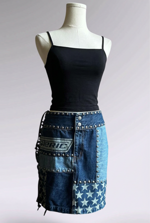 Hysteric Glamour Patchwork Denim Mini Skirt | Japanese Designer Vintage