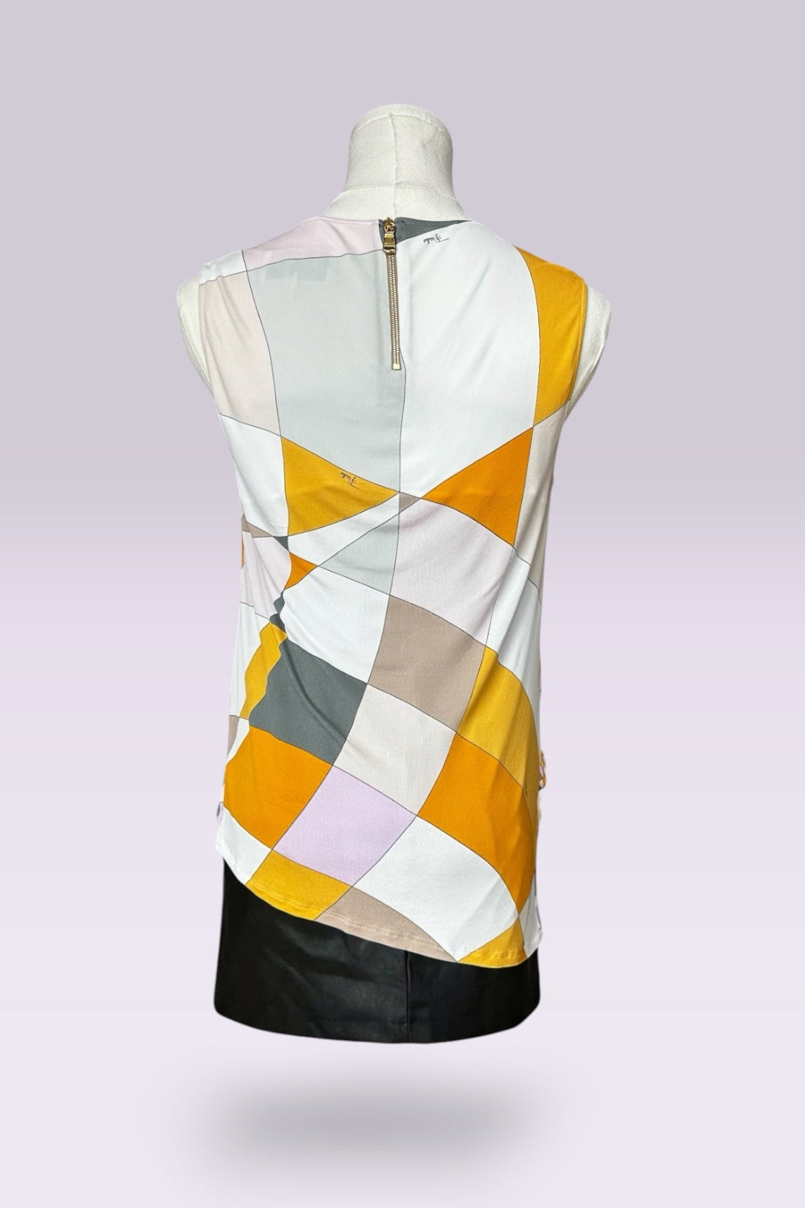 Emilio Pucci Orange & Purple Sleeveless Printed Top | Italian Vintage