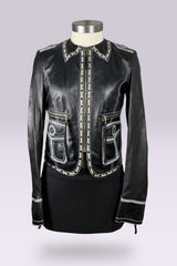Roberto Cavalli Leather Trompe L’oeil Jacket | Italian Vintage