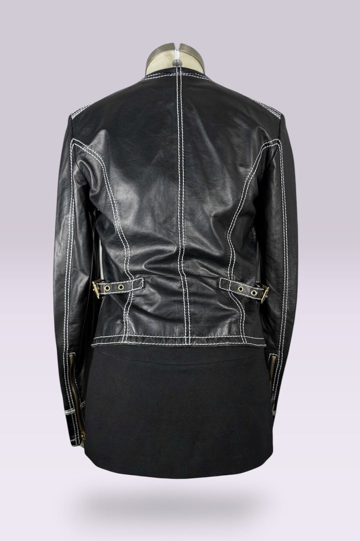 Roberto Cavalli Leather Trompe L’oeil Jacket | Italian Vintage