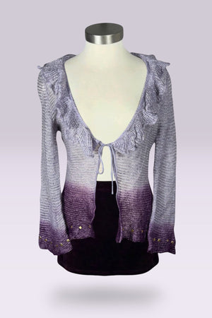 Roberto Cavalli CLASS Ombré Mohair Knit Tie Front Cardigan | Italian Secondhand