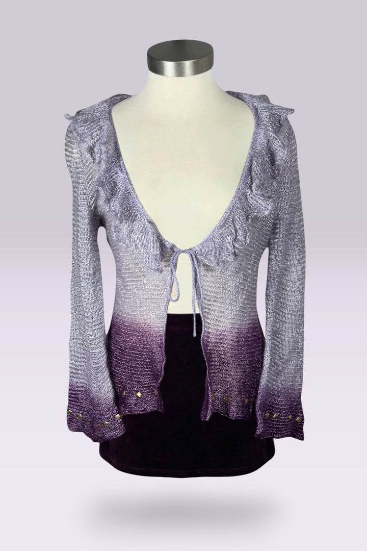 Roberto Cavalli CLASS Ombré Mohair Knit Tie Front Cardigan | Italian Secondhand