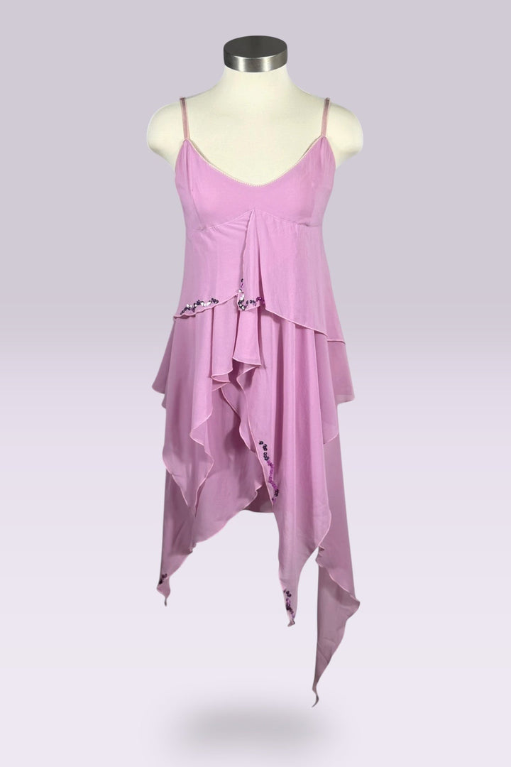 Flavio Castellani Pink Silk Asymmetric Handkerchief Dress | Italian Secondhand