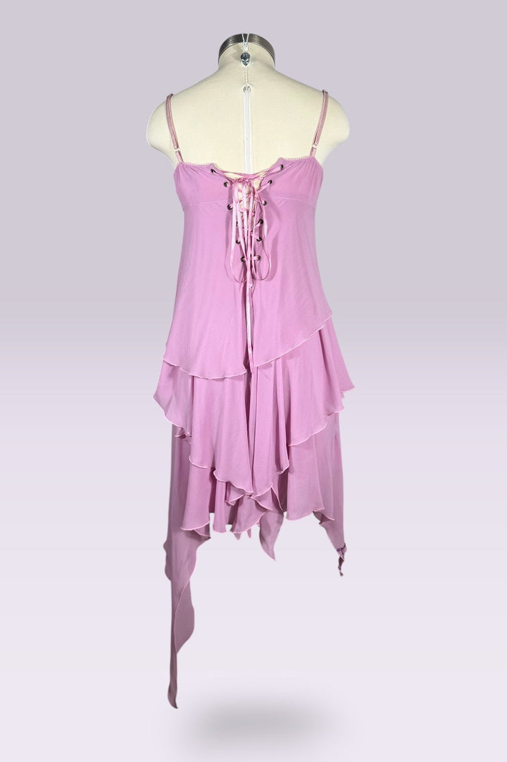 Flavio Castellani Pink Silk Asymmetric Handkerchief Dress | Italian Secondhand