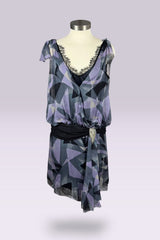 Diane von Furstenberg Silk Geometric Print Dress with Crystal Embellishment | American Secondhand