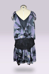 Diane von Furstenberg Silk Geometric Print Dress with Crystal Embellishment | American Secondhand