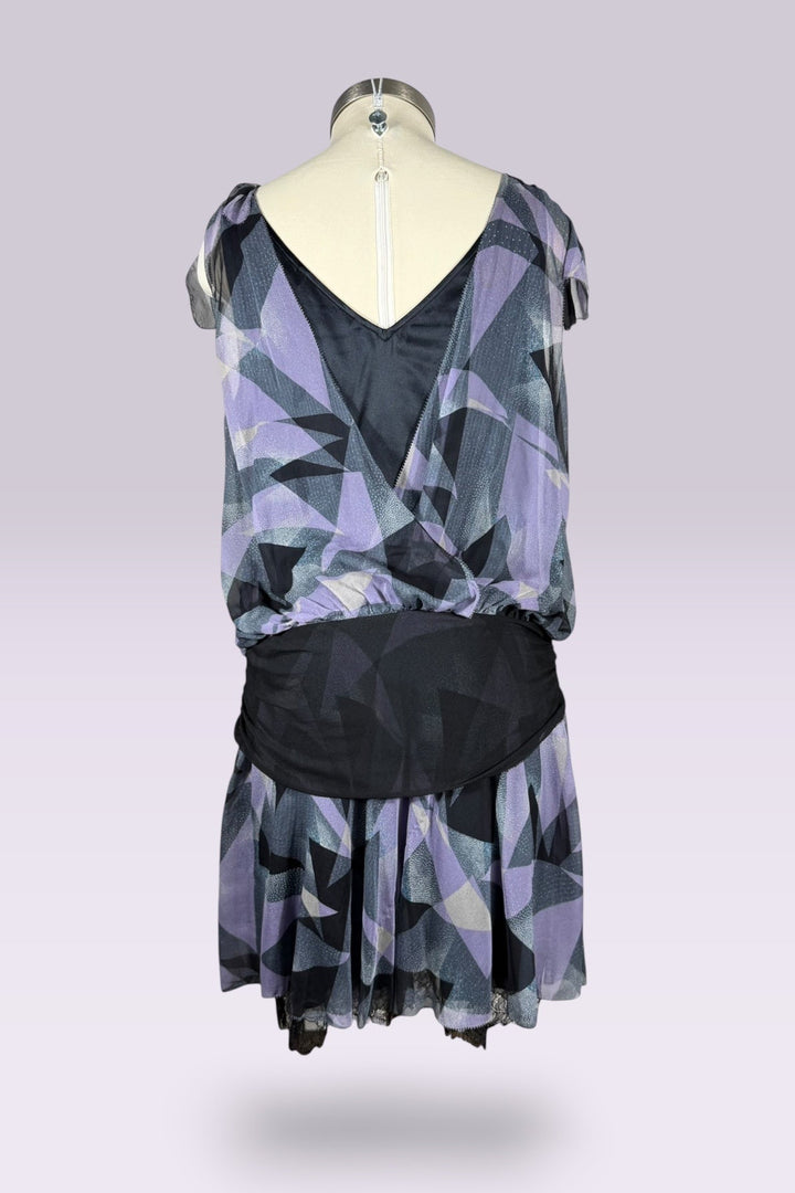 Diane von Furstenberg Silk Geometric Print Dress with Crystal Embellishment | American Secondhand
