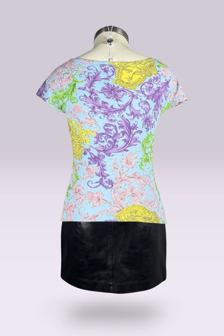 Versace Jeans Couture Baroque Medusa Print Top | Italian Vintage