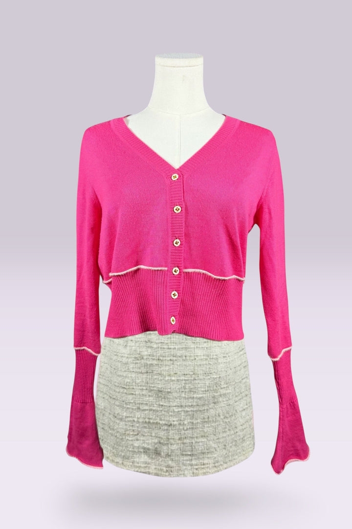 Blugirl Blumarine Pink Virgin Wool Cardigan | Italian Vintage