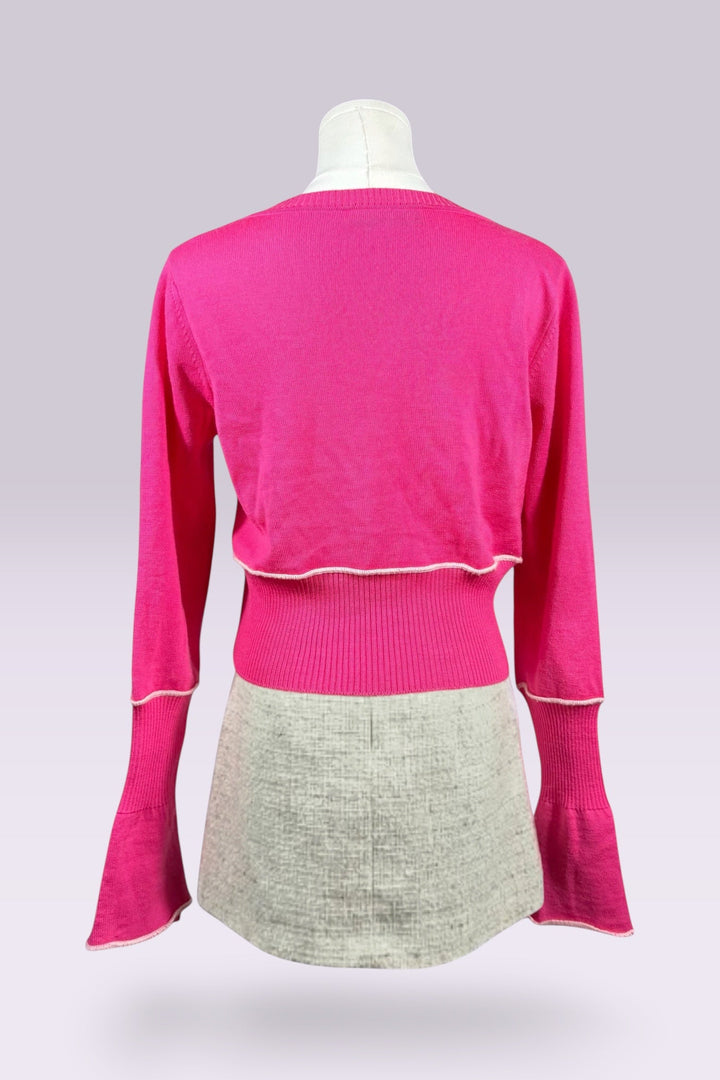 Blugirl Blumarine Pink Virgin Wool Cardigan | Italian Vintage