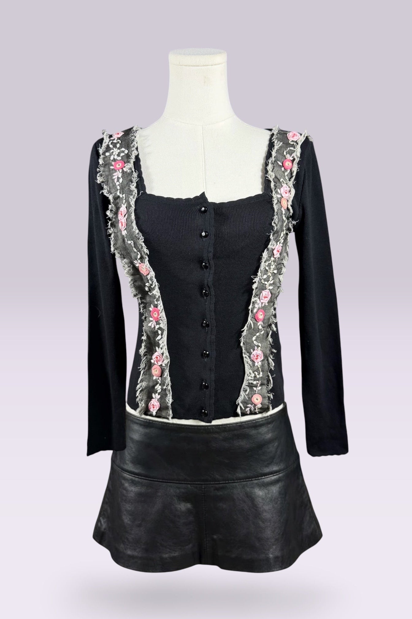 Anna Molinari Floral Embroidered Cardigan | Italian Vintage
