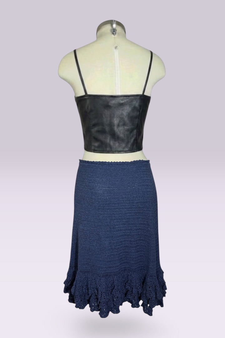 Ralph Lauren Crochet Knit Midi Skirt | American Vintage