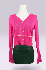Blugirl Blumarine Pink Virgin Wool Cardigan | Italian Vintage