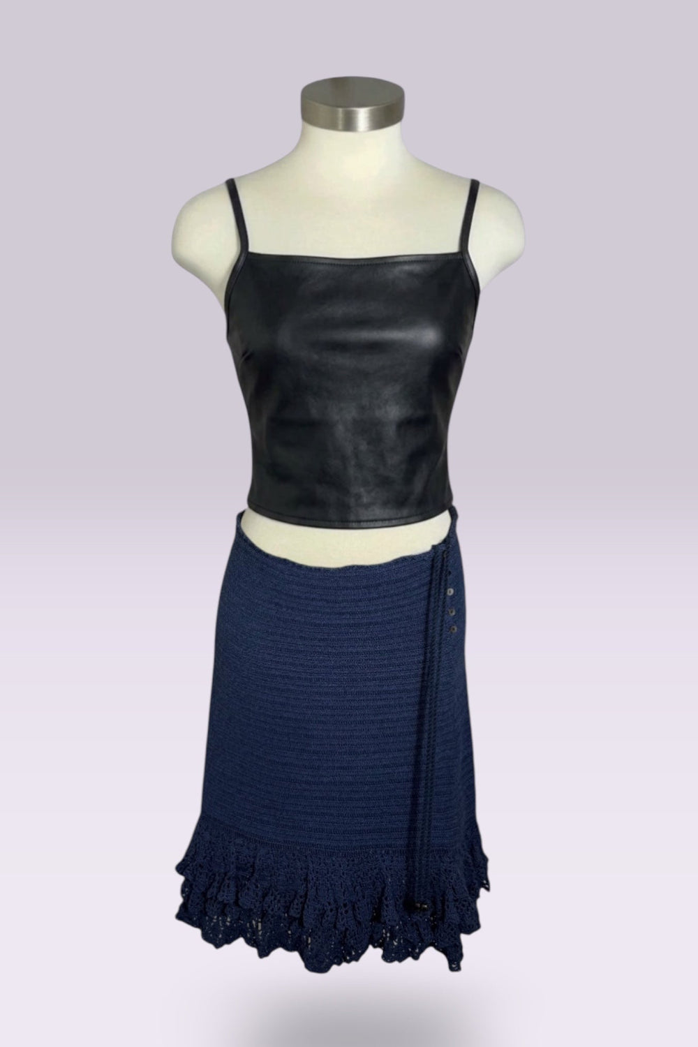 Ralph Lauren Crochet Knit Midi Skirt | American Vintage