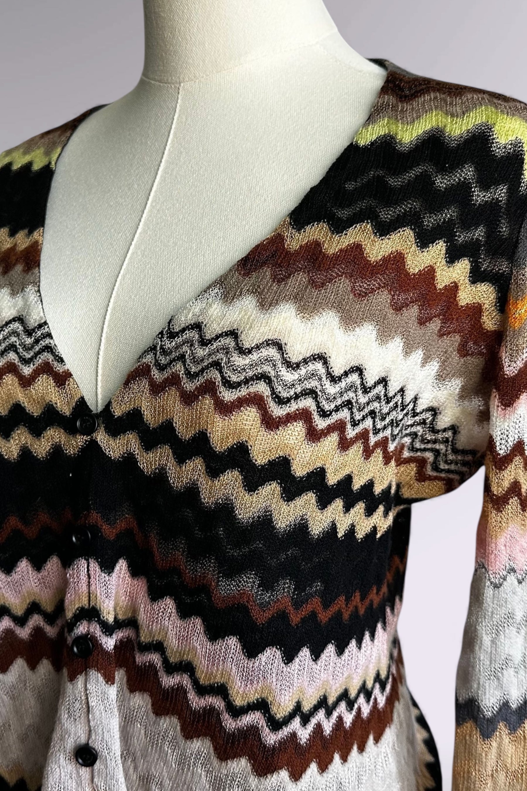 Missoni Chevron Knit Cardigan | Italian Designer Vintage