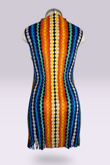 Pleats Please Issey Miyake Multicolor Geometric Pleated Mock Neck Tunic | Japanese Secondhand