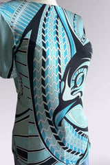 Emilio Pucci Aqua Geometric Print Tee | Italian Designer Vintage