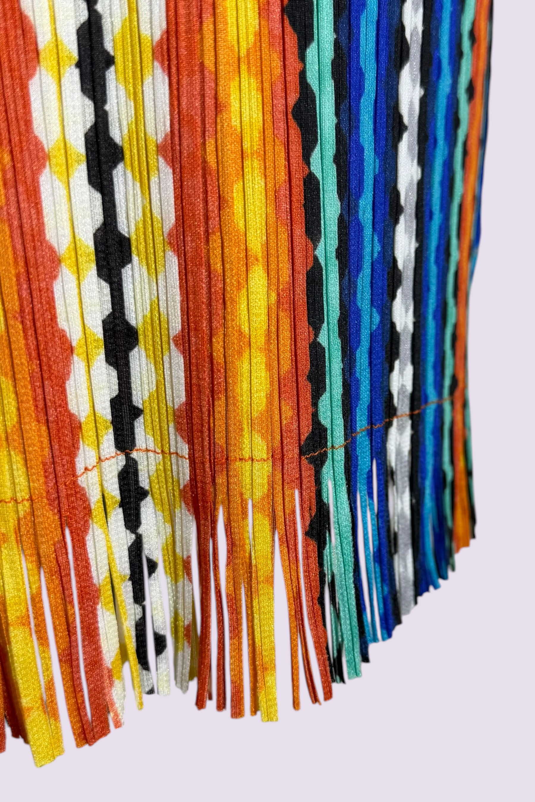 Pleats Please Issey Miyake Multicolor Geometric Pleated Mock Neck Tunic | Japanese Secondhand
