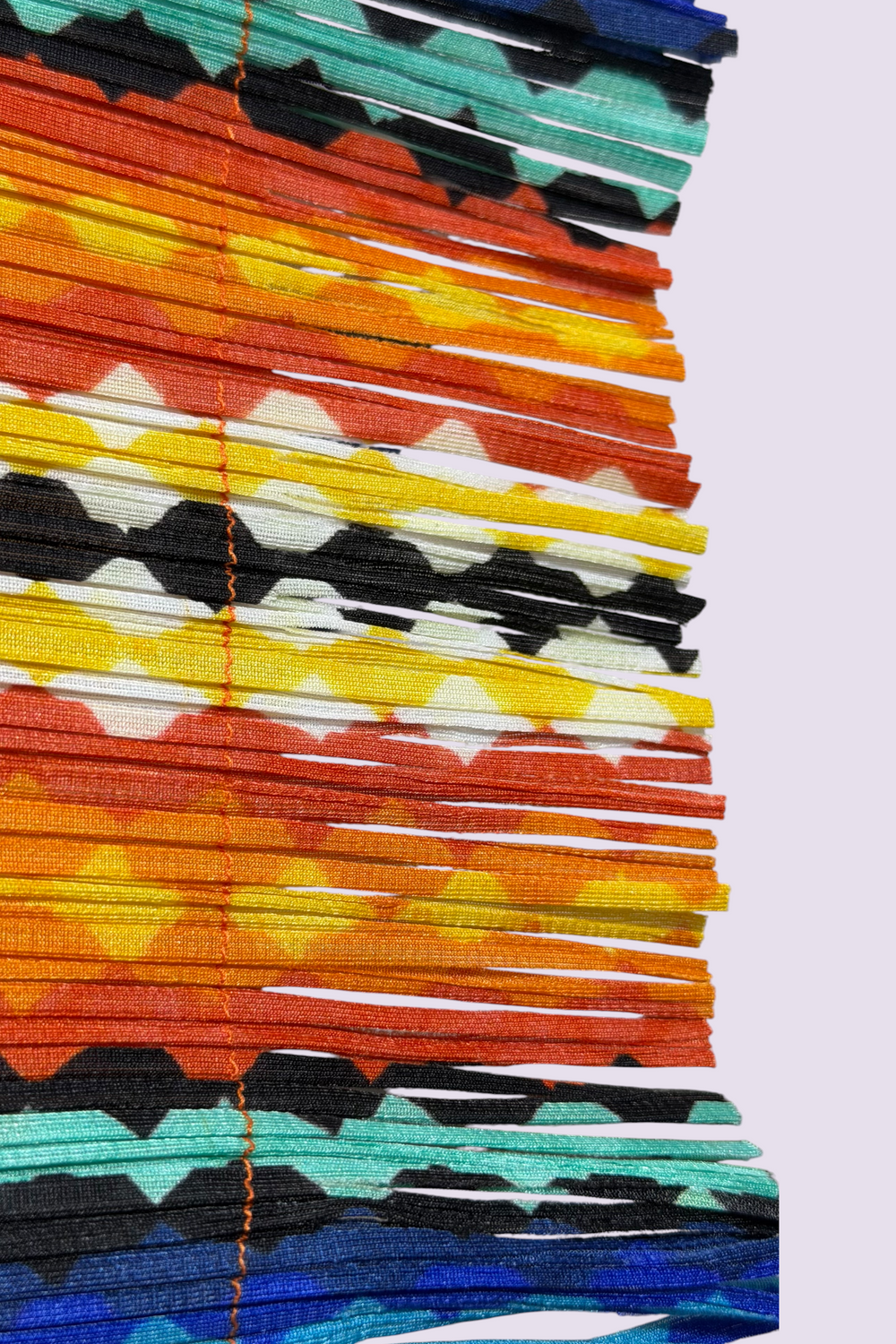 Pleats Please Issey Miyake Multicolor Geometric Pleated Mock Neck Tunic | Japanese Secondhand
