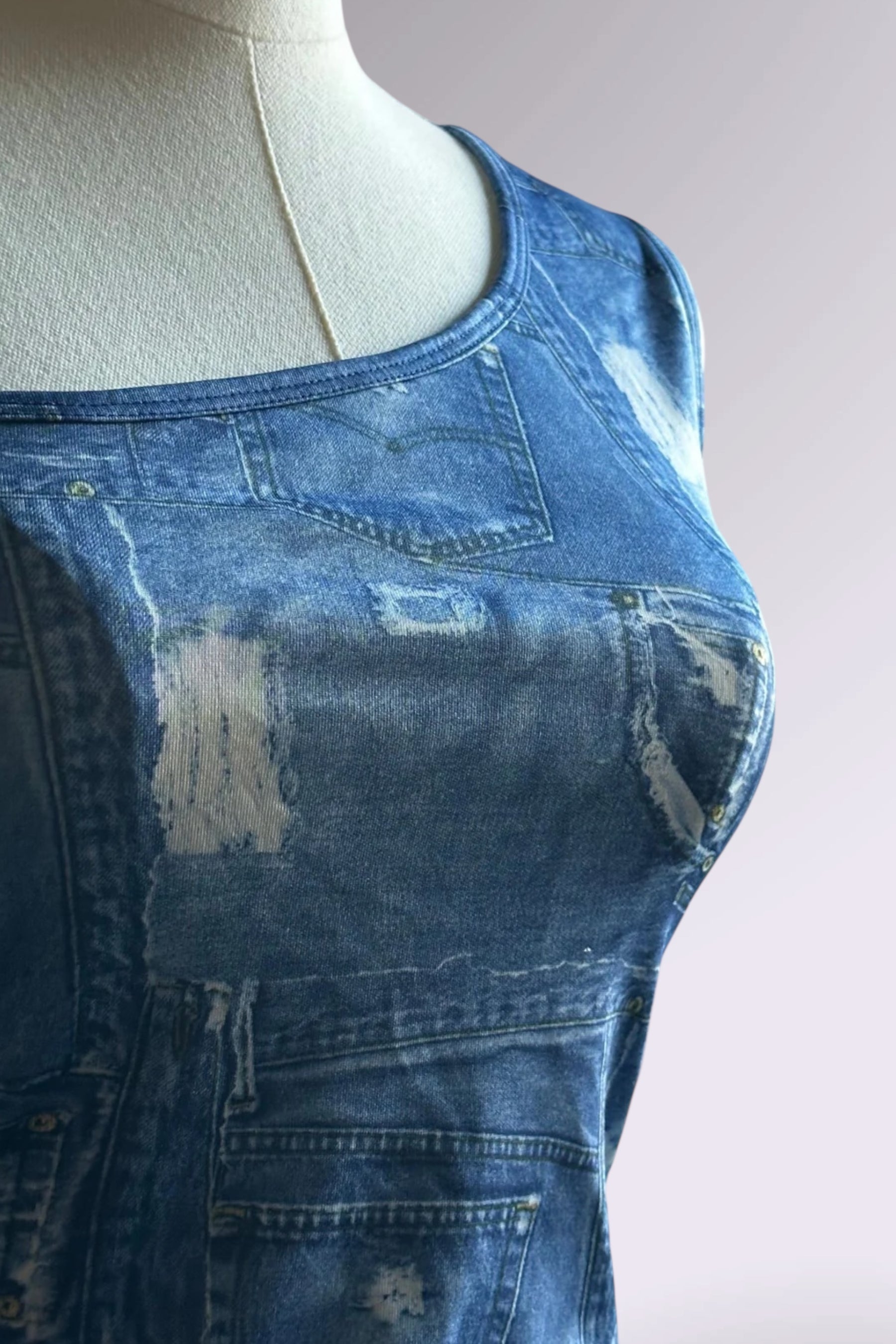 Pimkie One-Shoulder Patchwork Top | French Vintage
