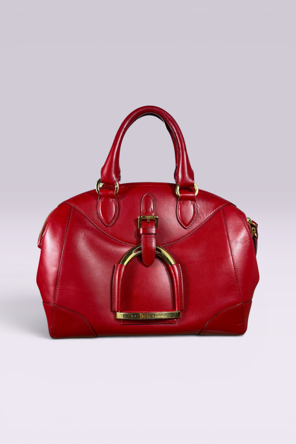 Ralph Lauren Red Leather Stirrup Bag | American Secondhand