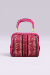 Roberta di Camerino Pink Velvet Floral Frame Bag | Italian Vintage