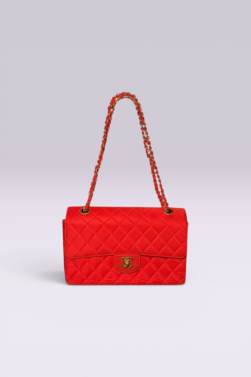 Chanel 90s Small Red Classic Single Flap Bag | French Vintage