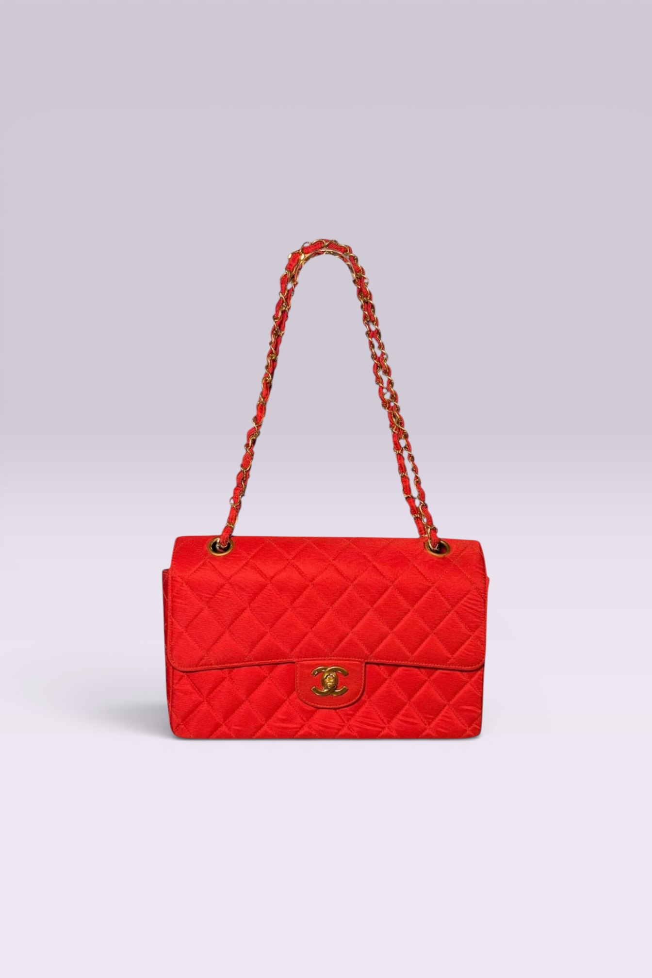 Chanel 90s Small Red Classic Single Flap Bag | French Vintage