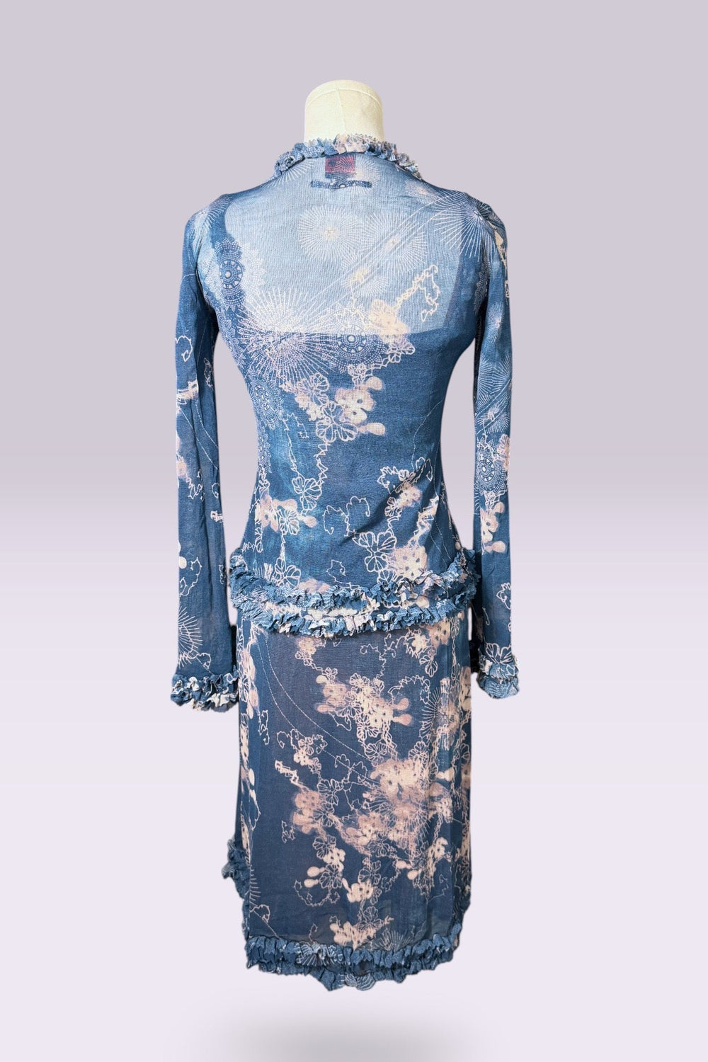 Jean Paul Gaultier Floral Mesh Dress Set | French Vintage
