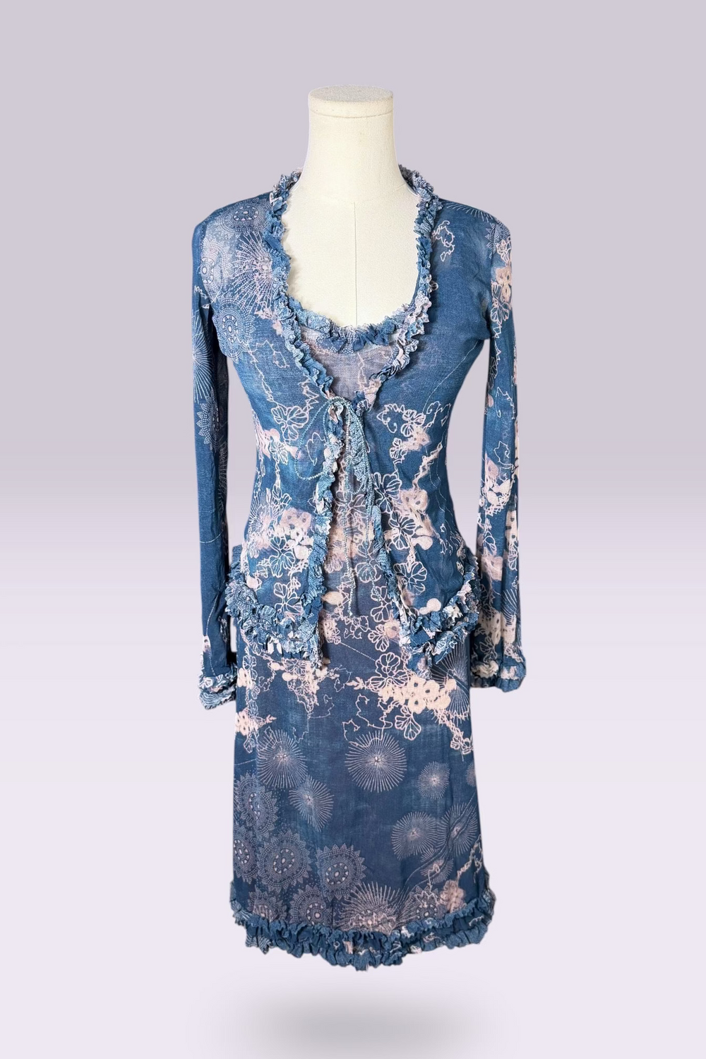 Jean Paul Gaultier Floral Mesh Dress Set | French Vintage