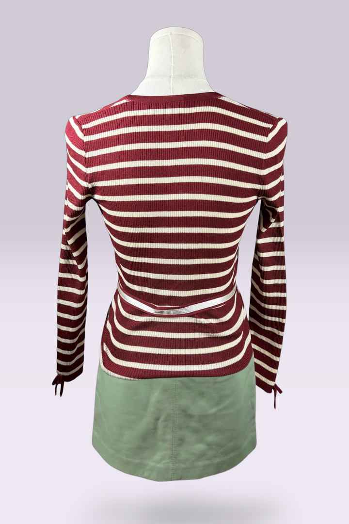 Blumarine Striped Silk Knit Top | Italian Vintage