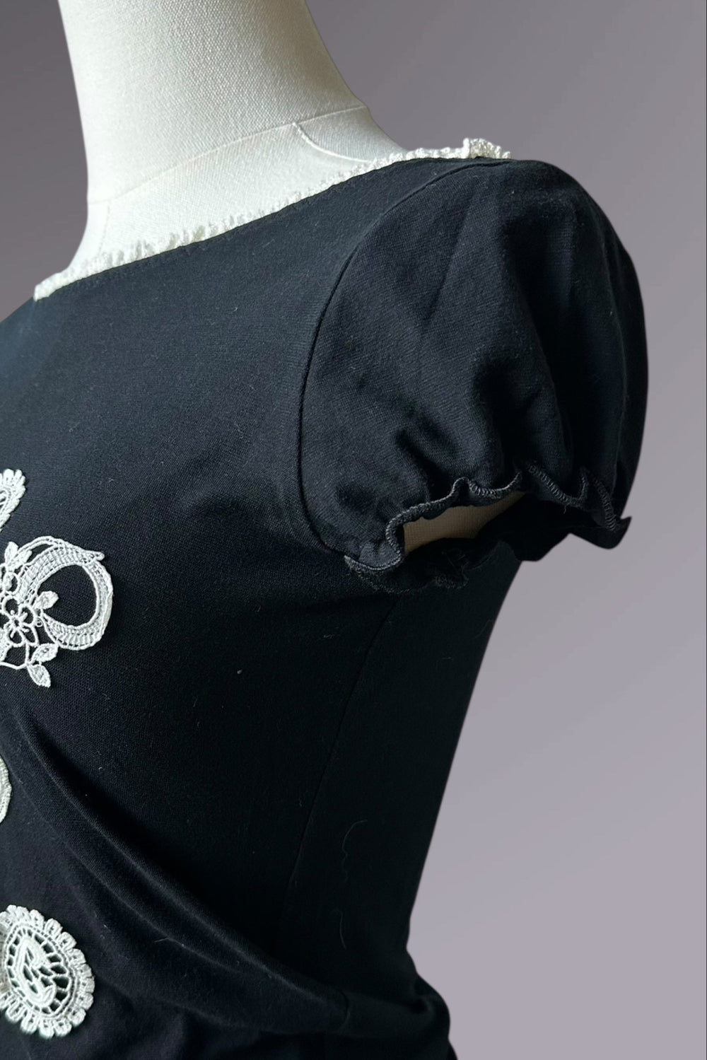 Moschino Cheap & Chic Lace Alphabet Baby Tee | Italian Designer Vintage