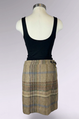 COMING SOON: Ralph Lauren Wool Alpaca Plaid Mini Skirt with Chain Belt Detail | American Vintage