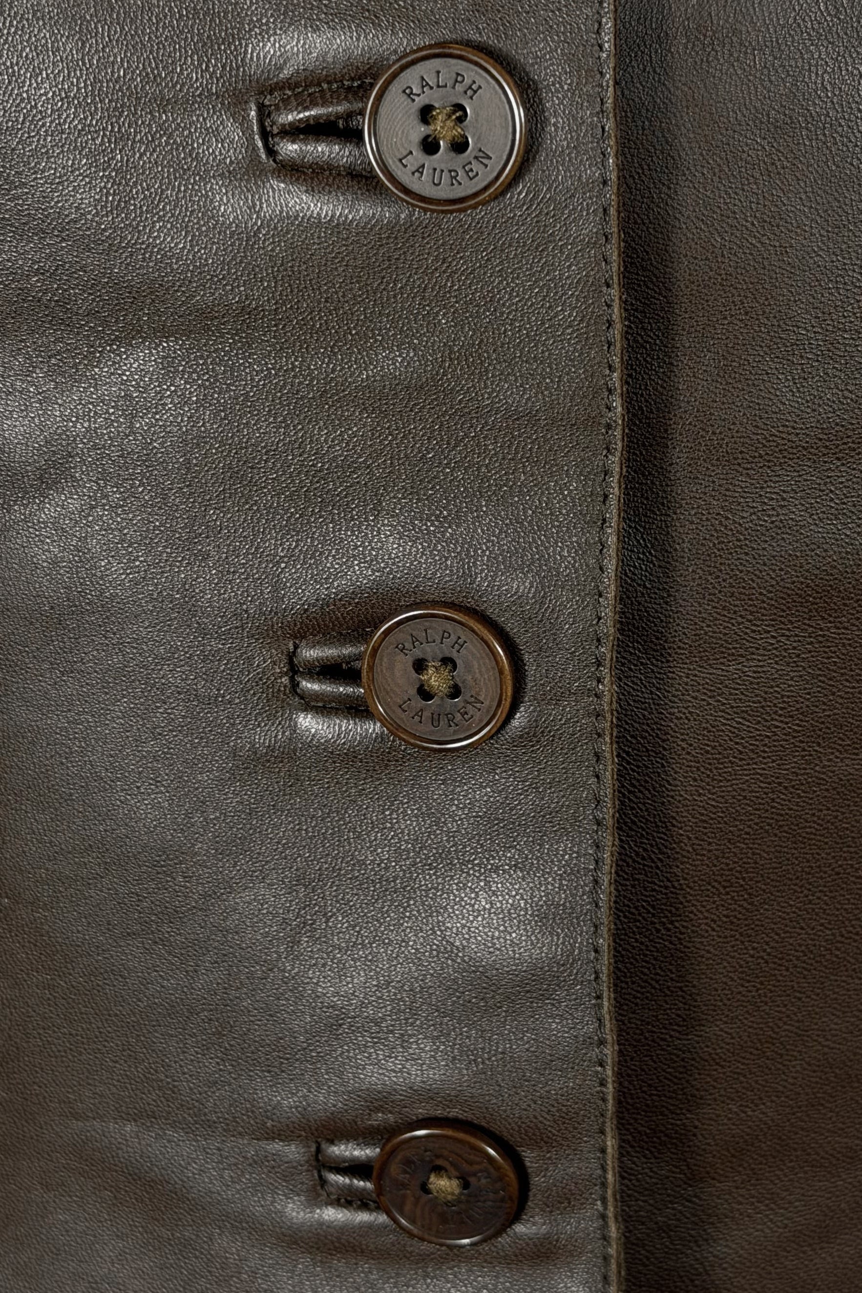 Ralph Lauren Purple Label Brown Leather Jacket | American Vintage