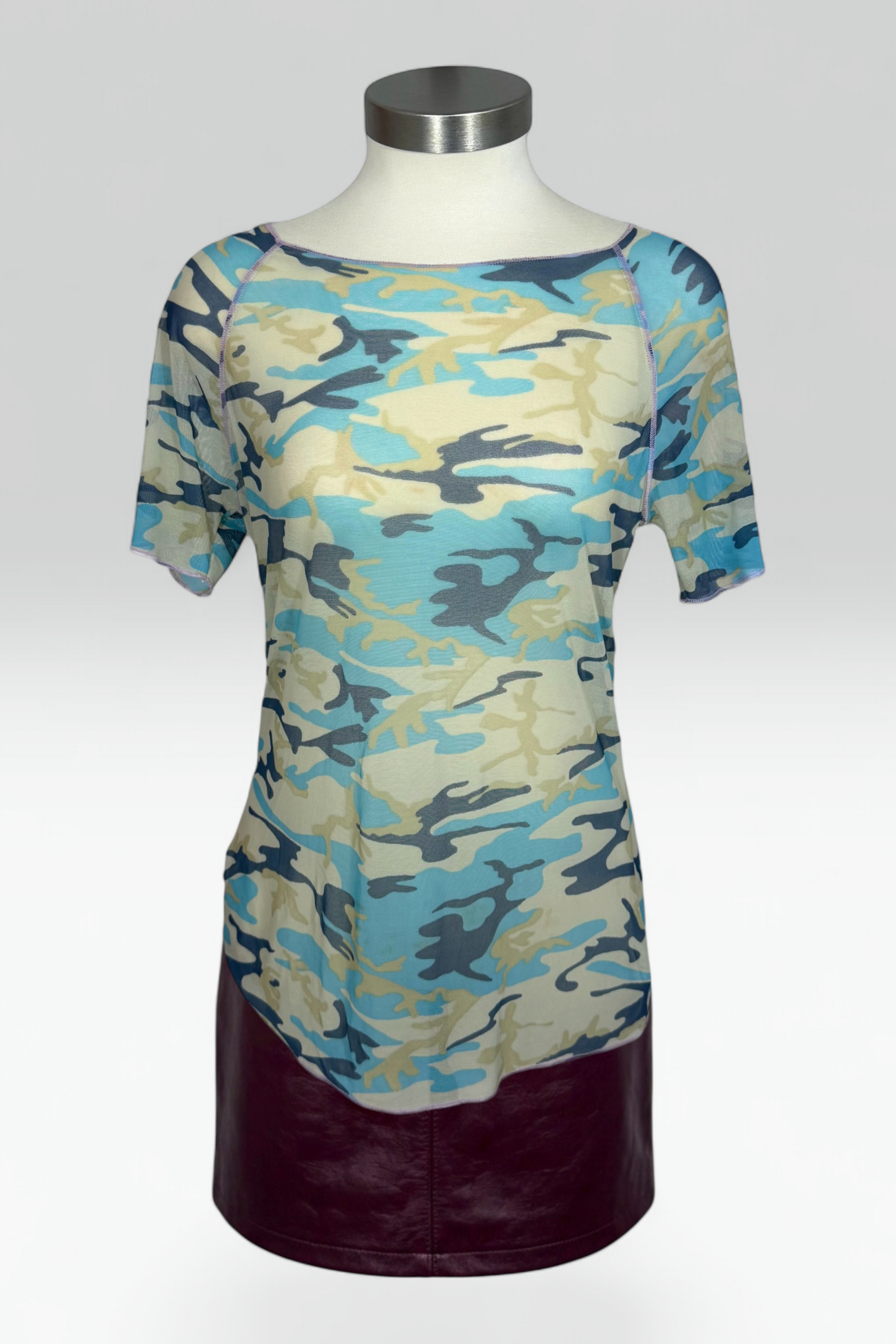 COMING SOON: UNITED COLORS OF BENETTON BLUE CAMO MESH TOP