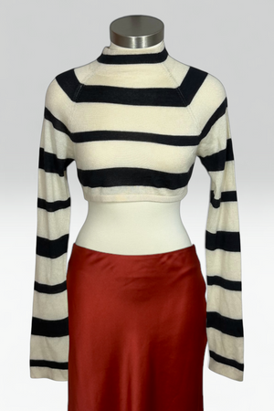COMING SOON: PRADA 2001 SS STRIPED CASHMERE-SILK BLEND CROP TOP