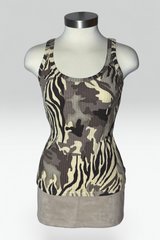 COMING SOON: Krizia jeans camo & animal print sleeveless top