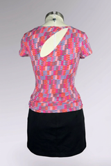 Versus Versace Pink Geo Print Cutout Tee | Italian Vintage