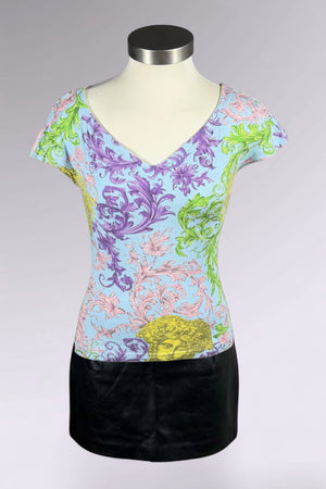 Versace Jeans Couture Baroque Medusa Print Top | Italian Vintage