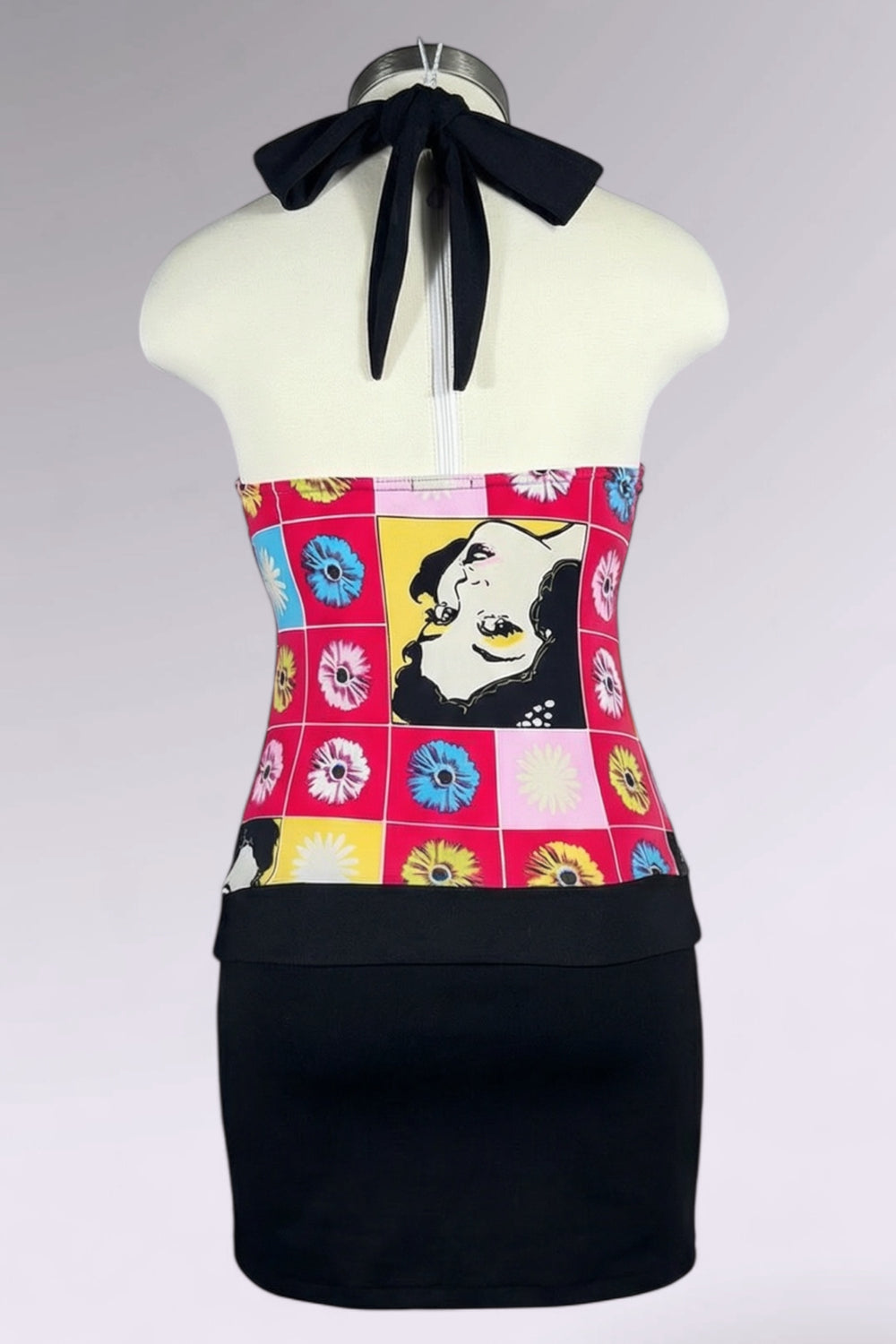 Evita Pop Art Floral Halter Top | Italian Vintage