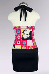 Evita Pop Art Floral Halter Top | Italian Vintage