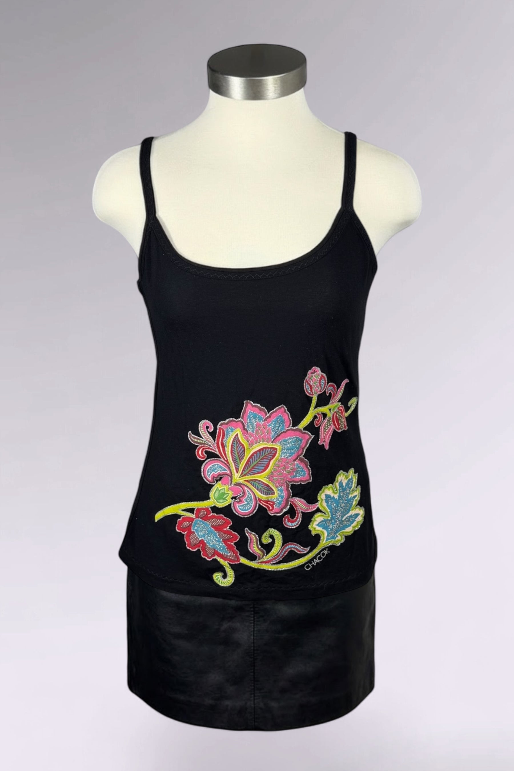 Chacok Embroidered Floral Camisole Tank | French Vintage
