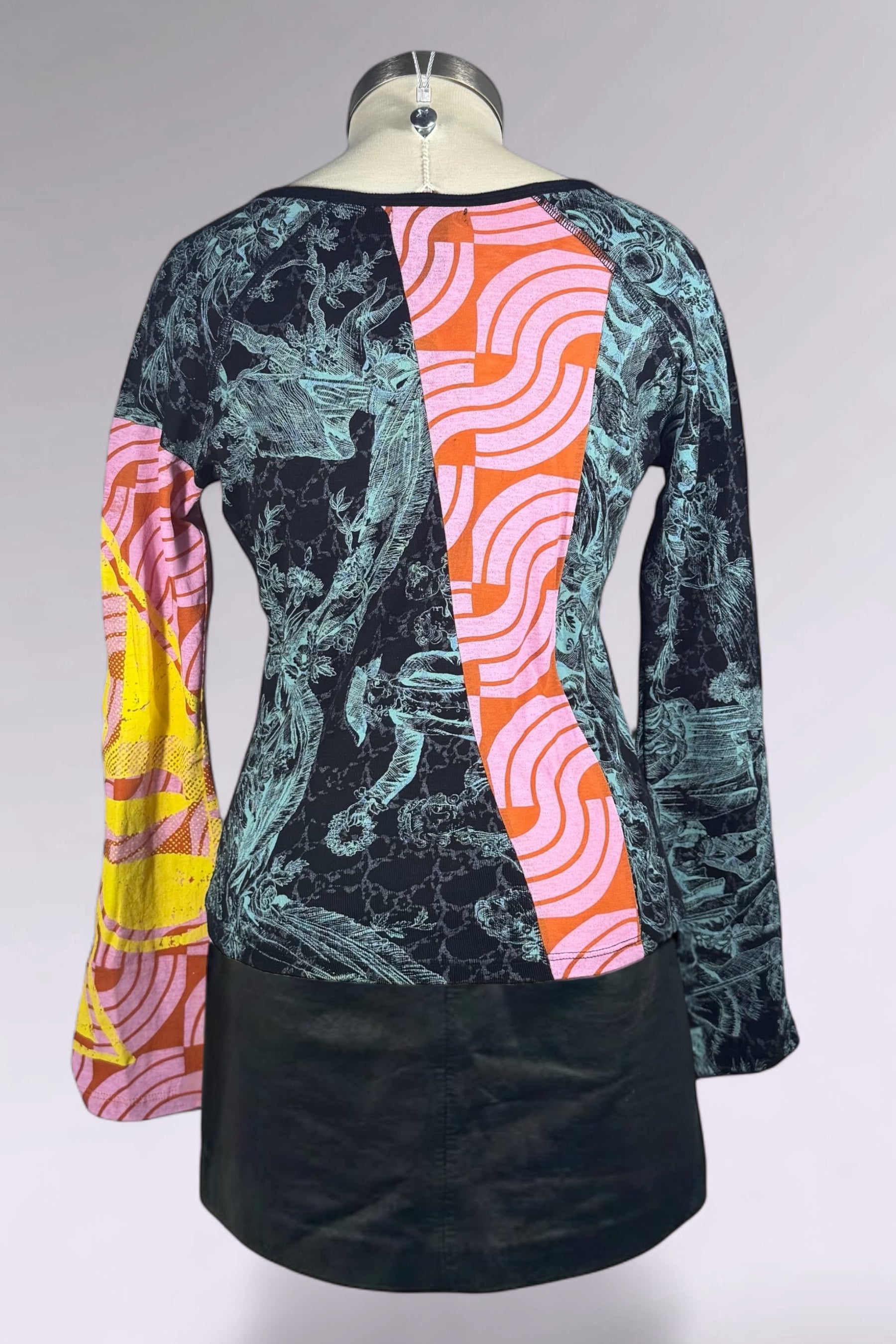 Custo Barcelona Mixed Print Long Sleeve Top | Spanish Secondhand
