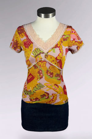 Hysteric Glamour Graphic Sparkle Knit Top | Japanese Vintage