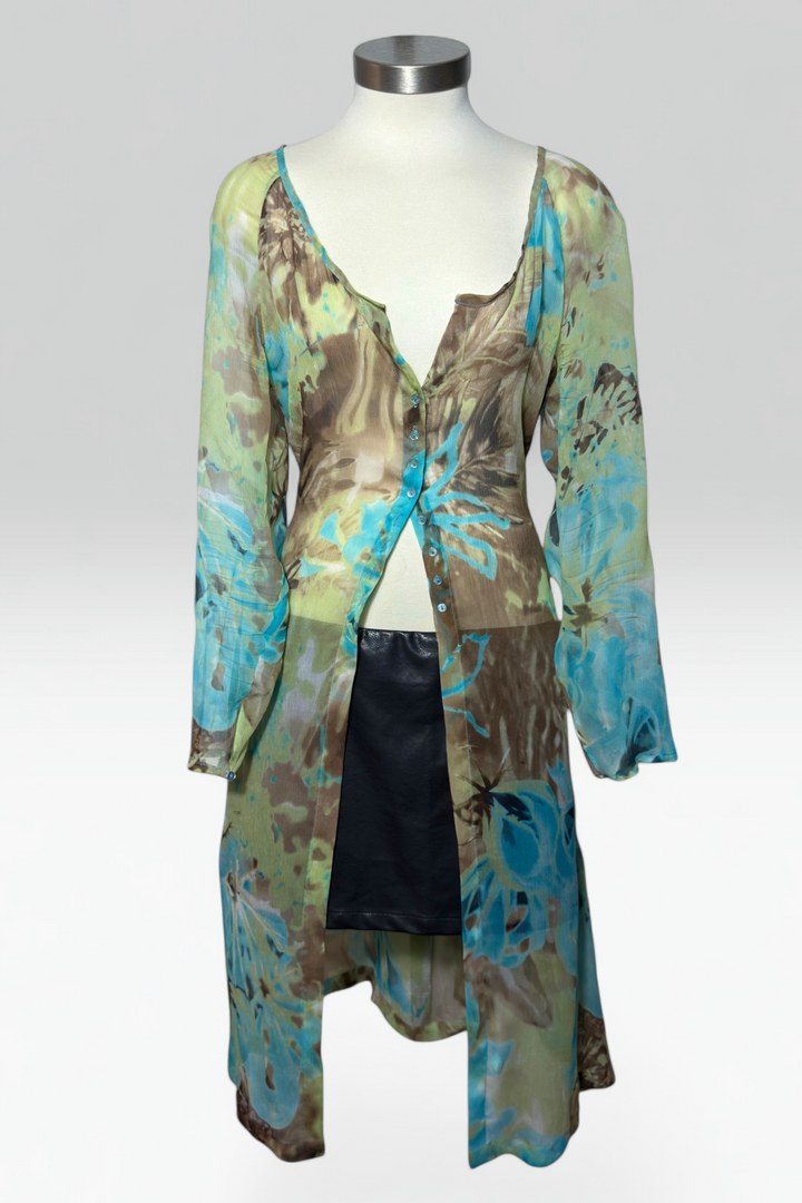 COMING SOON: Chacok abstract floral silk longline top